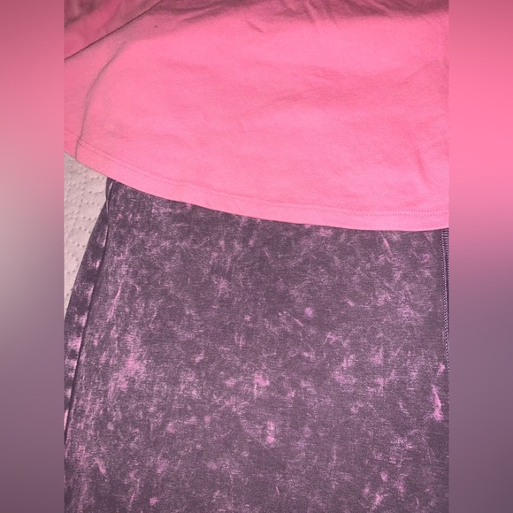 VS Pink NEW Cotton Foldover Flare Leggings And Dreamy Pink Henley Campus Tee NEW - Picture 9 of 15